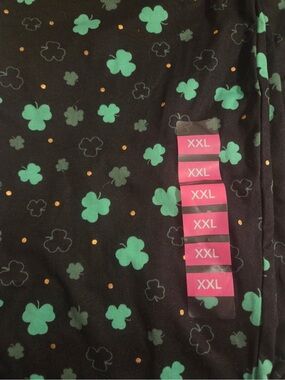 Black Top with Green Clover Print